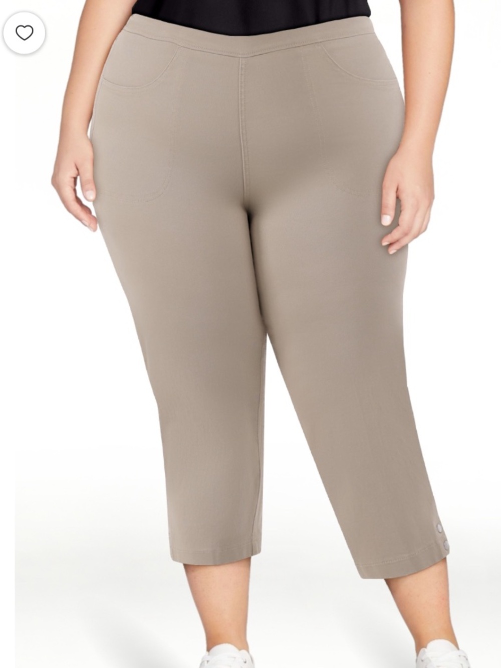 Just My Size Women’s Brown Stone 23” Inseam Snap Hem Cropped Pants Size 0X 14W